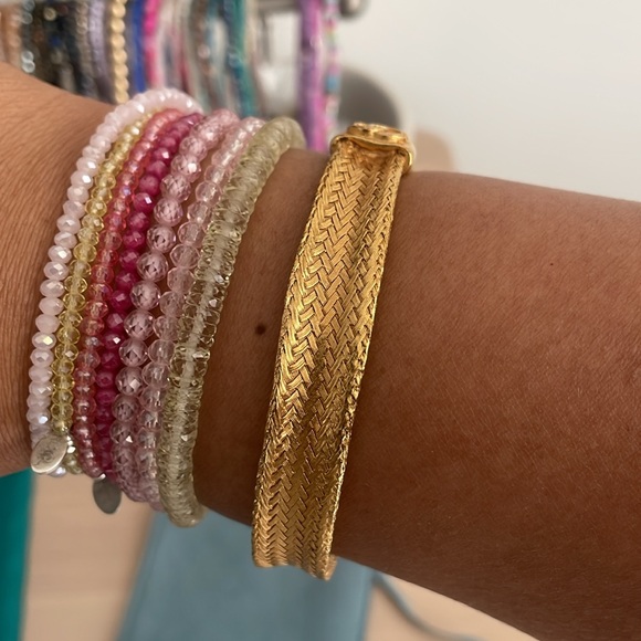 Gold Chanel CC 24k Woven Bangle 00A 2000 Vintage Y2K - Picture 14 of 15